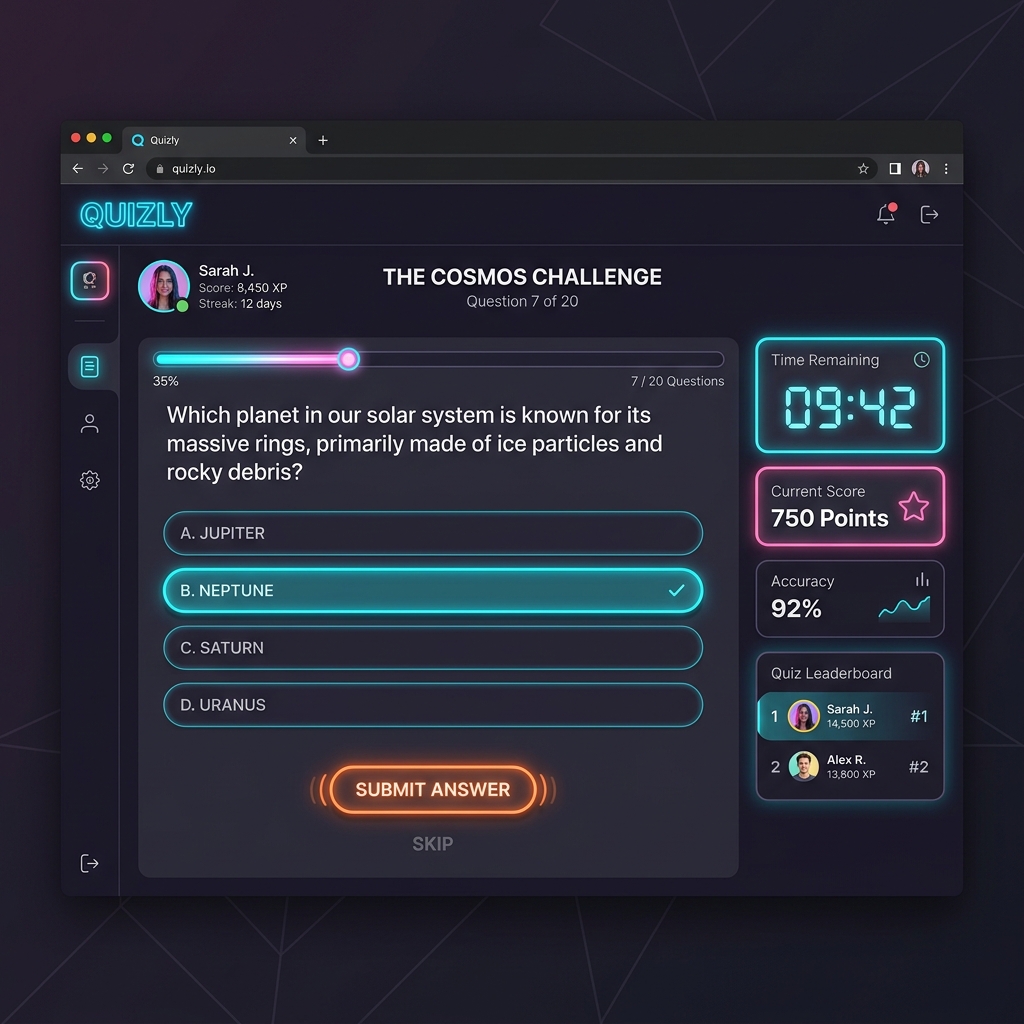 Quiz App Screen Mockup