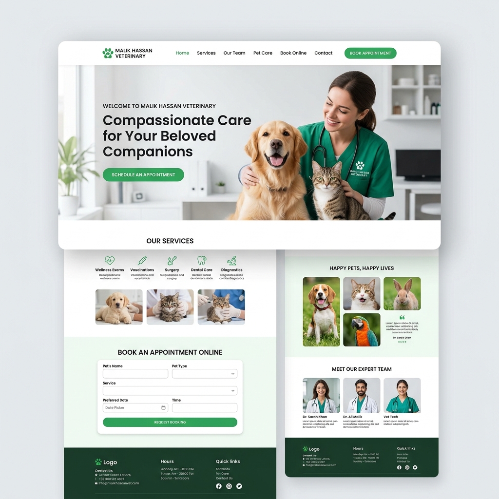 Malik Hassan Veterinary Website Mockup